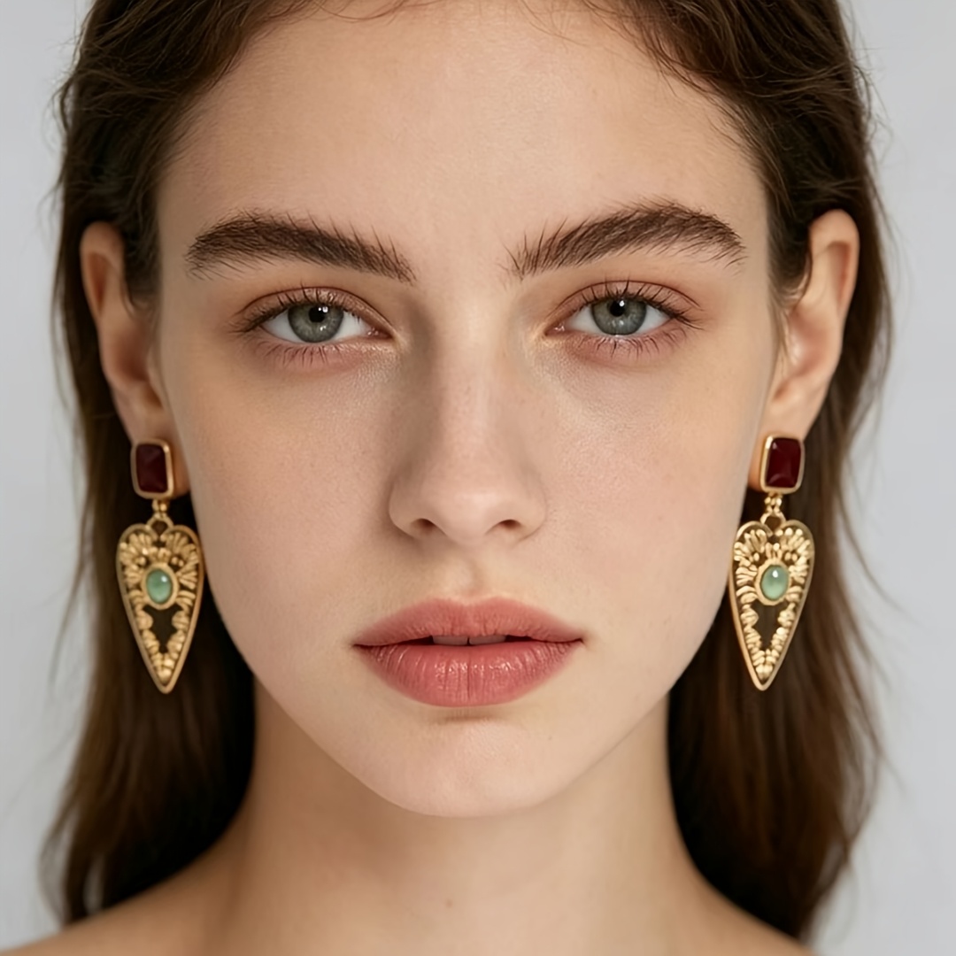 Geometric Stud Earrings, European & American Style